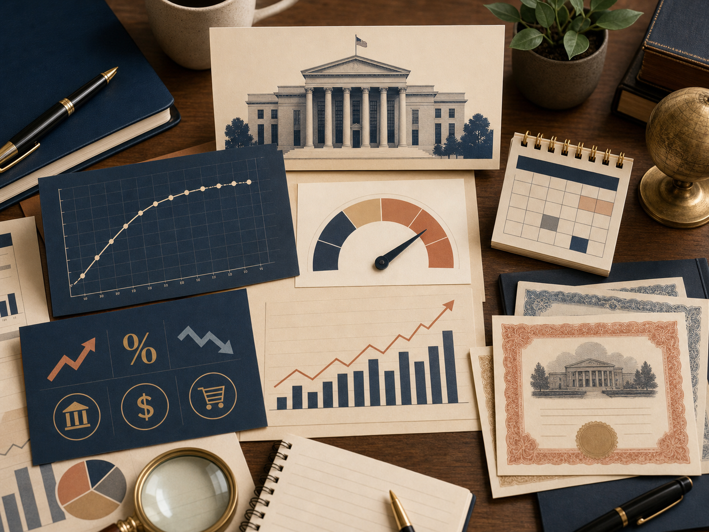Generated visual showing rates, inflation, bonds, and policy indicators
